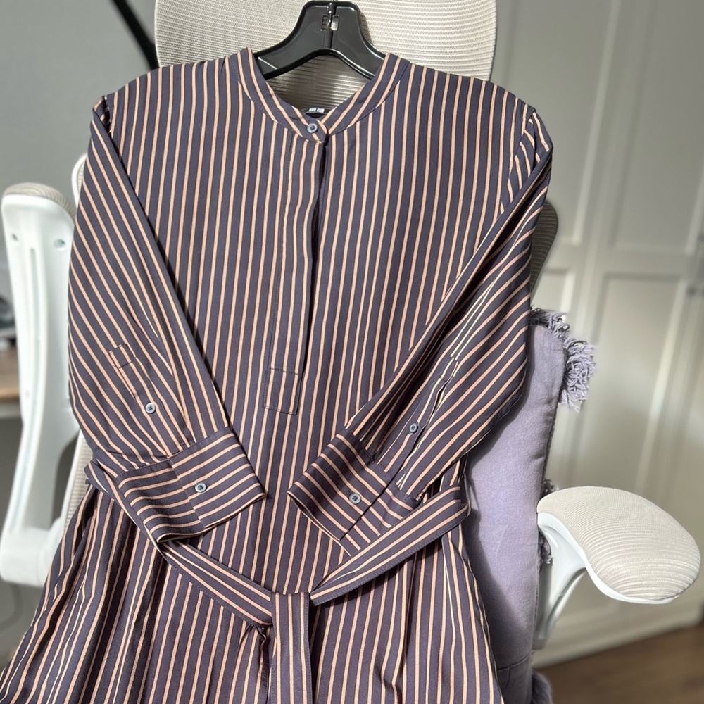 Uniqlo Striped Maxi Dress - Brown and Black